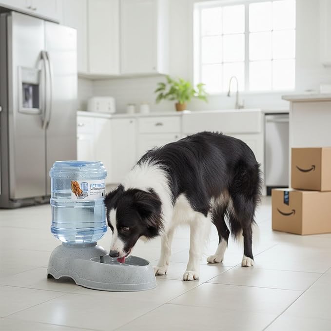 Water Dispenser Station for Large Dogs and Cats, 3 Gallon Large Capacity Gravity Automatic Water Feeder, Indoor Outdoor Dog Drinking Fountain, Dog Water Bowl for Multiple Pets, BPA Free