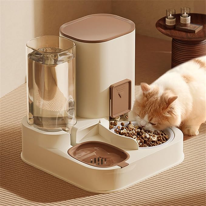 Automatic Pet Feeders and Water Dispenser Set 2 in 1 Feeders and Waterer Set Cats Bowl Pet Food Storage Pet Supplies