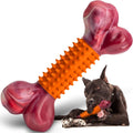 Apasiri Dog Toys for Aggressive Chewers Peanut Butter Flavored, 8" Tough Dog Chew Bone, Nylon & Rubber Chew Toy, Dog Bone Toy for Large Medium Breed 20-80lbs