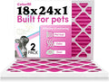 Colorfil 18x24x1 Air Filter (2-Pack) | Made in the USA | Color Changing | Remove Cat and Dog Odor | MERV 8 for Pet Hair Dander and Dust | 17.5"x23.5"x0.75" Exact Size