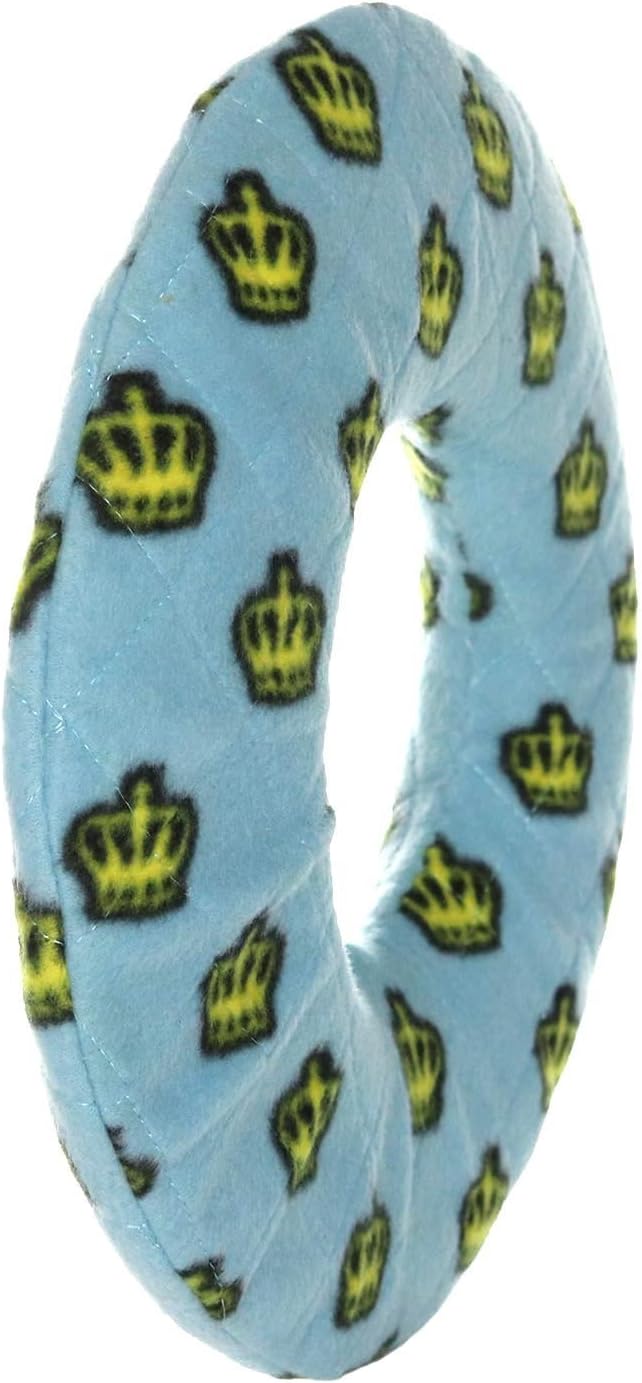 MIGHTY- NO Stuff Ring - Squeaky Plastic Core. 2-in-1 Toy. Made Durable, Strong & Tough. Interactive Play (Tug, Toss & Fetch). It Floats (Blue, Large)