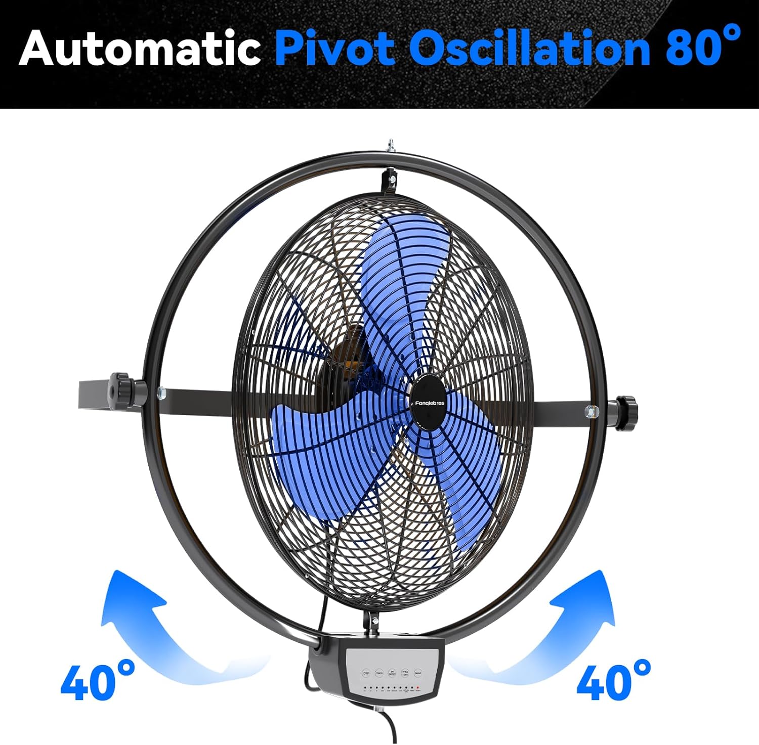 20 IN 5500 CFM Remote Control Wall Mount Fan, 3 Speed High Velocity Wall Fan with Timer, Oscillation & Tilting, Air Circulator for Garage, Commercial, Greenhouse, Warehouse & Gazebo Use, UL Listed