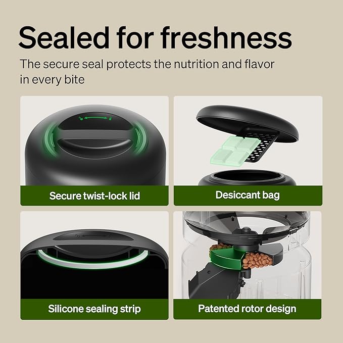 PETLIBRO Automatic Cat Feeder, 5G WiFi Automatic Dog Food Dispenser with Freshness Preservation, 5L Timed Pet Feeder with Low Food Sensor, Up to 10 Meals Per Day, Granary Black