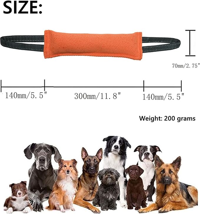 Clysoru Dog Tug Toy Double Pack Tough Jute Bite Pillow Training Equipment Puppy to Large Dogs Interactive