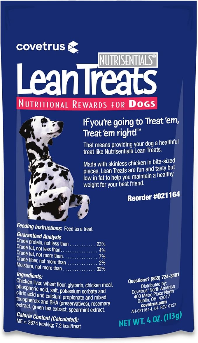 Butler Covetrus Nutrisential Lean Treats for Dogs - Small, Medium & Large Dogs (K9) - Nutritional Low Fat, Bite-Size - Soft Chicken Flavor - 10 Pack - 4oz