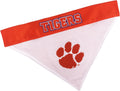Pets First Collegiate Pet Accessories, Reversible Bandana, Clemson Tigers, Small/Medium
