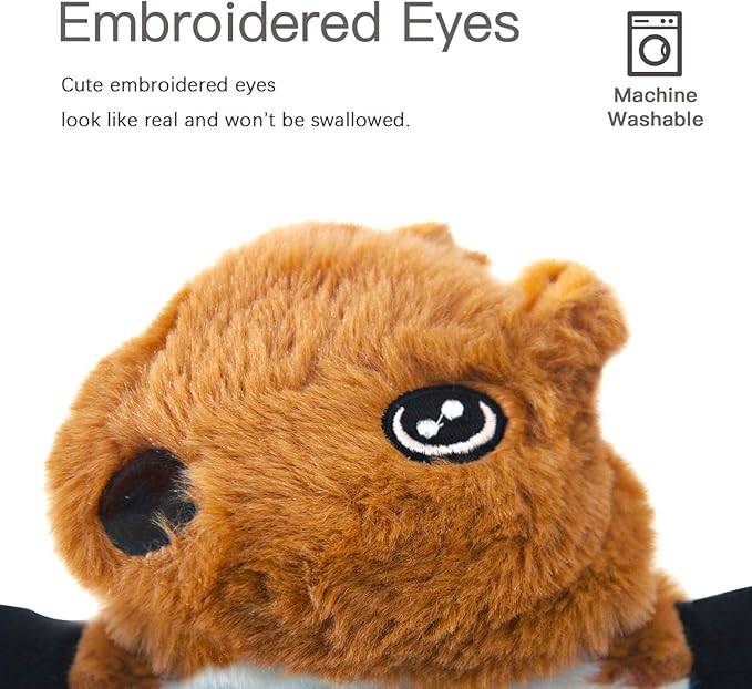 SHARLOVY Dog Squeaky Toys 5 Pack, Pet Crinkle Toy No Stuffing Animals Plush, Dog Chew for Large and Medium, Small Puppy Teething for Boredom