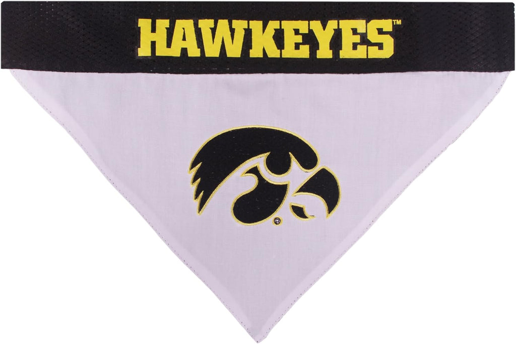 Pets First Collegiate Pet Accessories, Reversible Bandana, Iowa Hawkeyes, Small/Medium