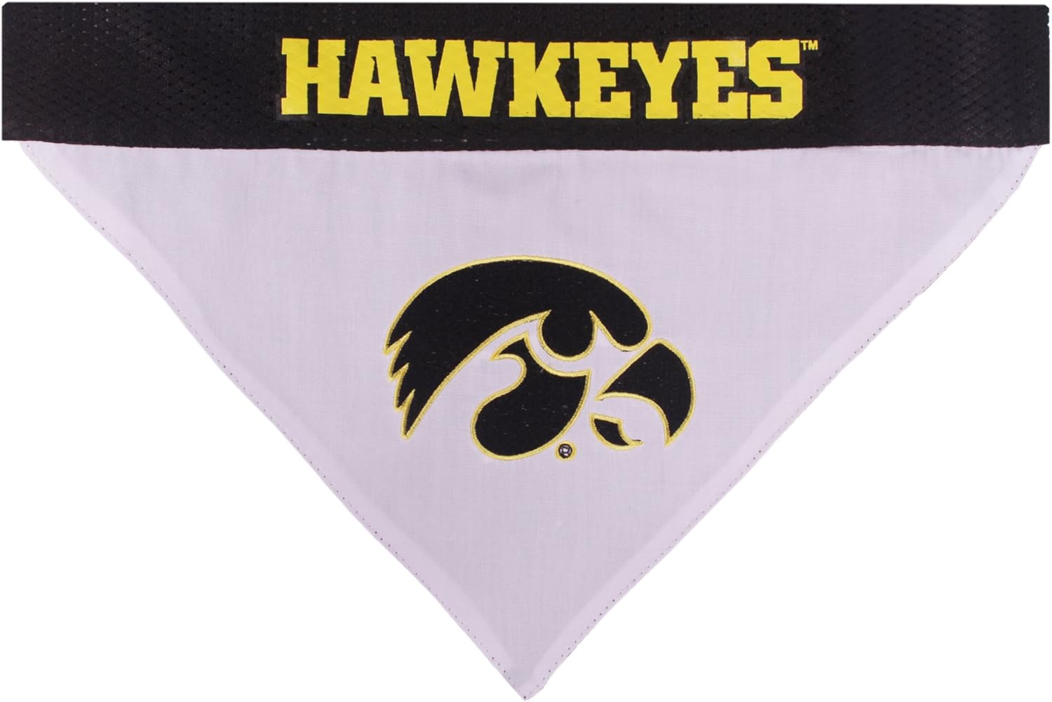 Pets First Collegiate Pet Accessories, Reversible Bandana, Iowa Hawkeyes, Large/X-Large