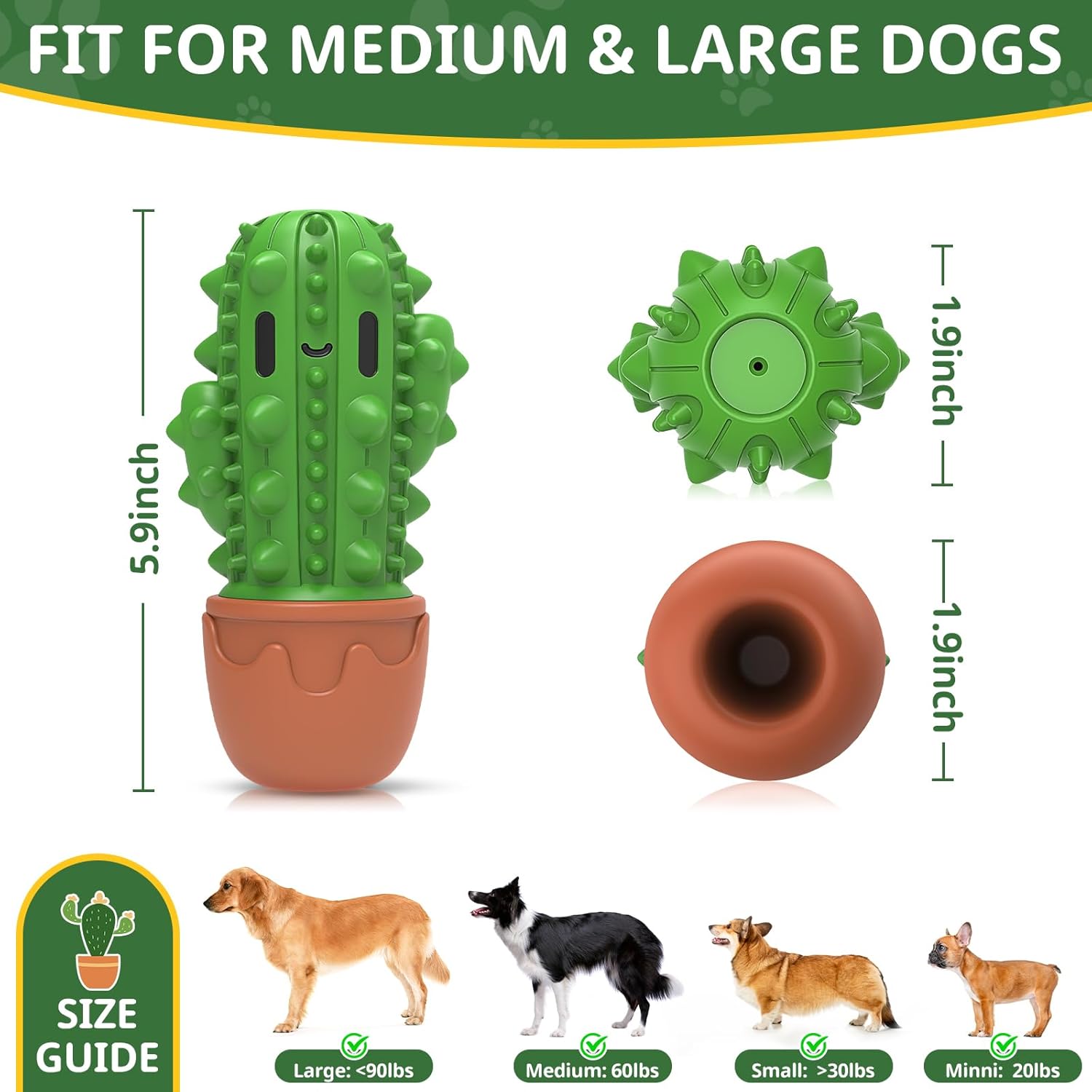 Dog Chew Toys Toothbrush Stick Teeth Cleaning Brush Dental for Medium Large Dog, Puppy Christmas,Easter Birthday Gifts,Outdoor Dog Squeaky Toys for Aggressive Chewers Tough Toys Interactive