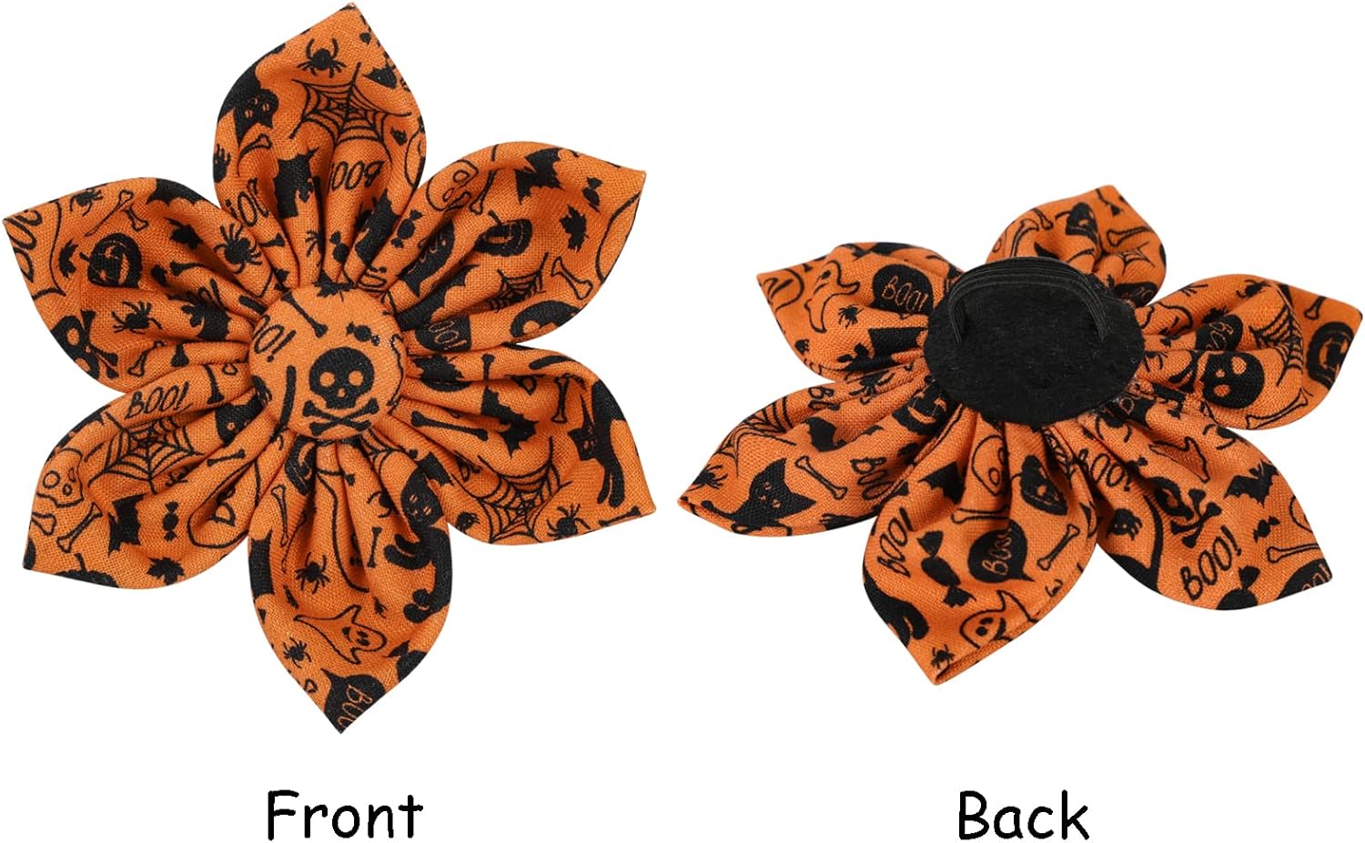 Lionet Paws Dog Collar with Flower - Cute Cotton Adjustable Flower Dog Collar with Metal Buckle for Large Dog Girl Gift, XL, Neck 16-26in