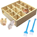 Allazone Wooden Maze Tunnel Toy with Cover, Small Pet Animals Sport Toy Funny Toy for Mice Dwarf Hamster Small Gerbil