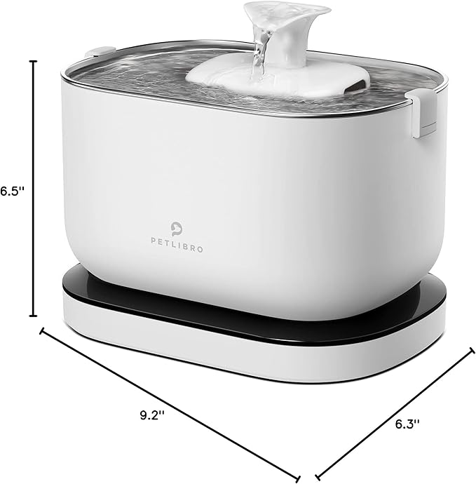 PETLIBRO Cordless Cat Water Fountain, Rechargeable Battery Operated Wireless Pet Water Fountain, 2.5L/84oz Cat Water Dispenser for Drinking with Quiet Pump Stainless Steel Tray Easy Clean BPA Free