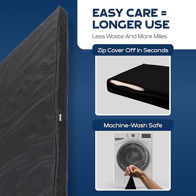 Ruff Liners Truck Back Seat Dog Bed Cushion, Extra Large Gray – As Seen on Shark Tank – for Large Seat Extender & XL Floor Cover – Waterproof, Machine-Washable – Backseat Dog Bed with Rebound Foam