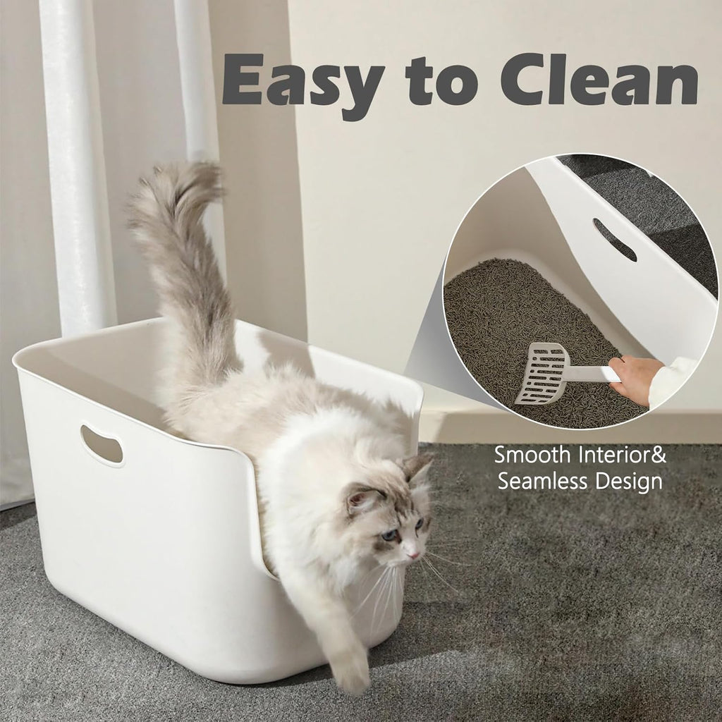 SpaceTime Extra Large Litter Box with High Sides,22.64"×14.76"×8.66" XL Multi Cat Litter Pan for Kitty,Cat Boxes for Indoor Cats,Jumbo Litter Boxes for Big Cats,Anti-Splashing,Easy to Clean