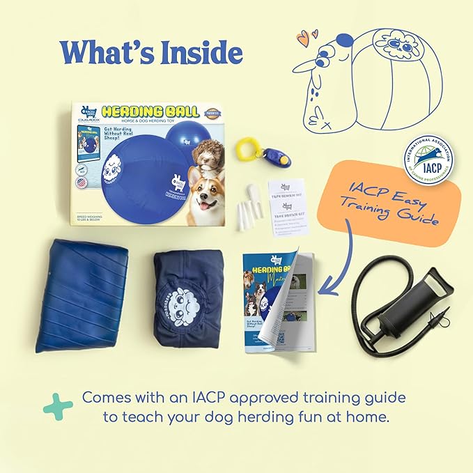 Race&Herd 30" Original XXL Herding Ball for Dogs - Herding Toys, Giant Dog Ball for Australian Shepherds, Border Collies - Durable Dog Outdoor Training Toy for Large Breeds & Horses (Yellow)