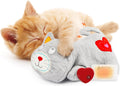 ALL FOR PAWS Heartbeat Cat Plush Toy – Calming Kitten Companion with Realistic Heartbeat, Anxiety Relief for Indoor Cats Dogs Pets