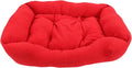 Pssopp Dog Bed, Removable and Washable Warming Fluffy Plush Puppy Mat for Small Dogs Cats Winter Indoor Use (Red) (Red)