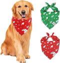 E-Clover Christmas Dog Bandanas Winter Scarf for Dog Boy Girl Christmas Tree Costumes Accessories for Medium Large Dogs Green Red