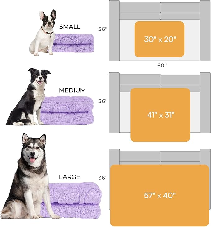 Luciphia Small Dog Blanket Washable Pet Bed Cover Soft Fluffy Puppy Blanket with Premium Fleece 300GSM Cozy Calming Cat Blankets for Indoor Cats Light Purple 30x20 inch
