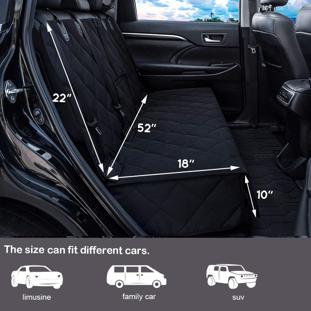 Bench Dog Car Seat Cover for Back Seat Waterproof Seat Covers Durable Scratch Proof Nonslip, Protector for Pet Fur & Mud Washable Backseat Cover for Cars Armrest Compatible