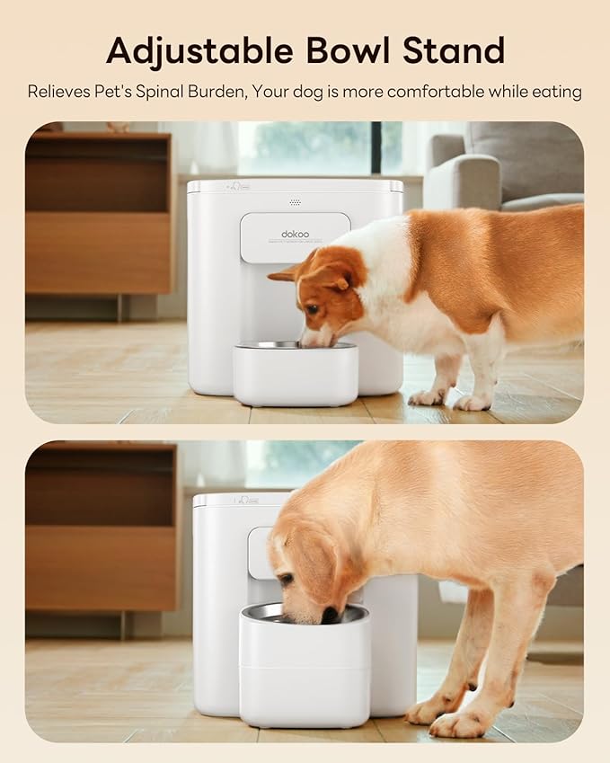 15L Automatic Dog Feeder for Large Breed, 2026 Vacuum-Sealed Storage Airtight 100% Freshness Timed Auto Dog Food Dispenser, Anti-Blockage System, Support up to 22mm Pet Food, Stainless Steel Bowl