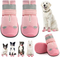 Dog Shoes for Large Dogs, Medium Dog Boots & Paw Protectors for Hardwood Floors, Outdoor Dog Booties for Hot Pavement Winter Snow Hiking, Waterproof Dog Shoes with Reflective Strips Size 7