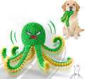 Interactive Dog Toys Octopus,Durable Automatic Jumping Dog Toy to Keep Them Busy,Squeaky Moving Tug of War Doggie Toy,USB Rechargeable,Not for Aggressive Chewers (Green)