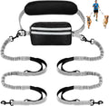 Hands Free Dog Leash with Pouch, Double Leash for Two Dogs, Retractable Bungee with Double Padded Handles, Dog Waist Leash for Dog Walking, Running Leash for Dogs, Dog Walking Accessories