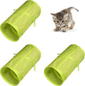 iCAGY Foldable Spiral Cat Tunnel - Indoor Toy for Small Cats, Kittens, and Rabbits - Tube for Interactive Play and Outdoor Fun - Pet Activity Toy Light Green 20" 3 Pcs
