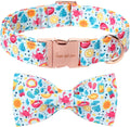 Unique style paws Cartoon Dog Collar with Bow Spring Summer Collar with Flower Lemon Crab for Small Medium Large Boys Girls Dogs