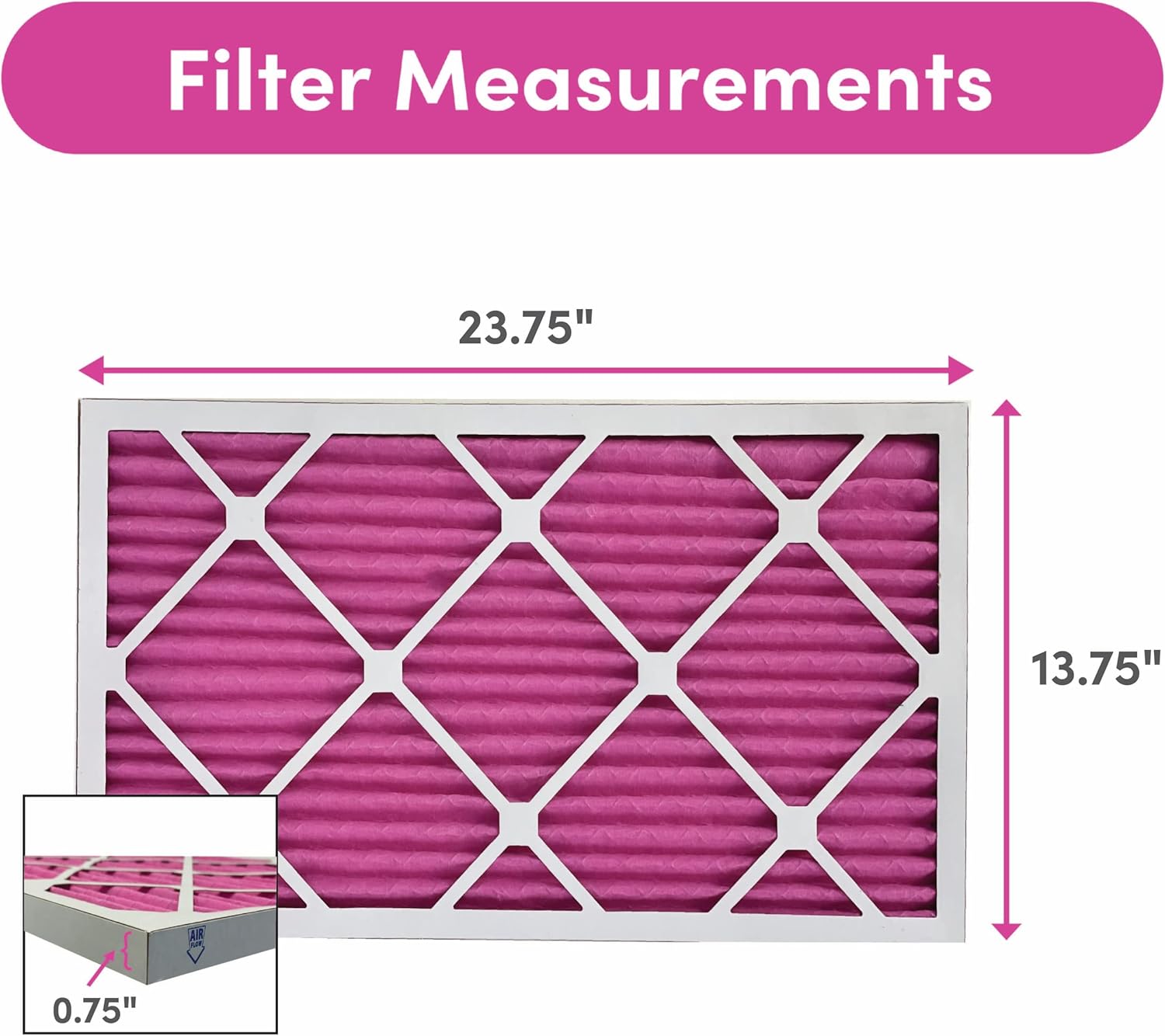 Colorfil 14x24x1 Air Filter (2-Pack) | Made in the USA | Color Changing | Remove Cat and Dog Odor | MERV 8 for Pet Hair Dander and Dust | 13.75"x23.75"x0.75" Exact Size