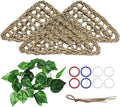 BNOSDM Bird Seagrass Mat, 3 PCS 7.1 x 7.1 Inches Parrot Natural Seagrass Woven Bird Net Hammock Mats Chew Toys Bird Hideout Cage Accessories for Lovebird Cockatiel Conure Budgie Hamster Rats