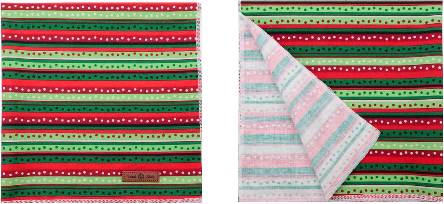 lionet paws Christmas Dog Bandana,Fabric Dogs Kerchief for Small Medium Large Dogs,Dog Cotton Triangle Bibs Scarf for Girl Boy