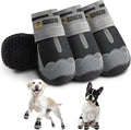 Hcpet Dog Shoes for Large Dogs, Waterproof Dog Booties for Small Medium Dogs, Anti-Slip Dog Boots & Paw Protectors for Hot Pavement Winter Snow Hiking with Reflective Straps Black Size 6