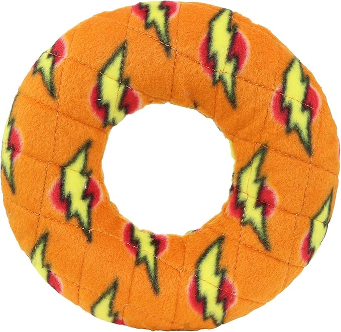 MIGHTY- NO Stuff Ring - Squeaky Plastic Core. 2-in-1 Toy. Made Durable, Strong & Tough. Interactive Play (Tug, Toss & Fetch). It Floats (Orange, Medium 2 Pack)