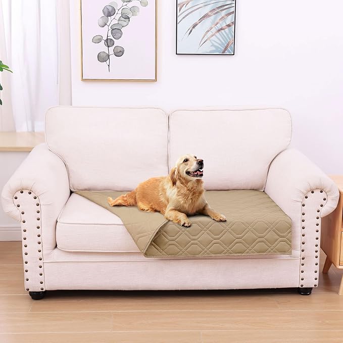 hyha Waterproof Dog Bed Blanket, Soft Pet Blankets, Waterproof Couch Cover for Dogs, Reversible Sofa Covers Washable for Furniture (30x53 Inch, Camel/Camel)