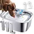 Stainless Steel Dog Water Fountain,3 Gallon Large Pet Water Fountains for Dogs and Cats, 11L /386oz Dog Water Bowl Dispenser w/Filter Drinking Bowls Indoor, Cat Founatin Quiet Pump, Easy to Use