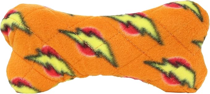 MIGHTY- NO Stuff Bone– Squeaky Plastic Core. 2-in-1 Toy. Made Durable, Strong & Tough. Interactive Play Dog Toy (Tug, Toss & Fetch). It Floats. (Orange, Medium)
