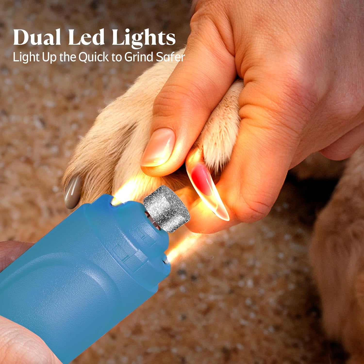 YABIFE Dog Nail Grinder, Dog Nail Trimmers and Clippers Kit, Super Quiet, Rechargeable, for Small Large Dogs Cats Toenail Claw Grooming,3 Speeds