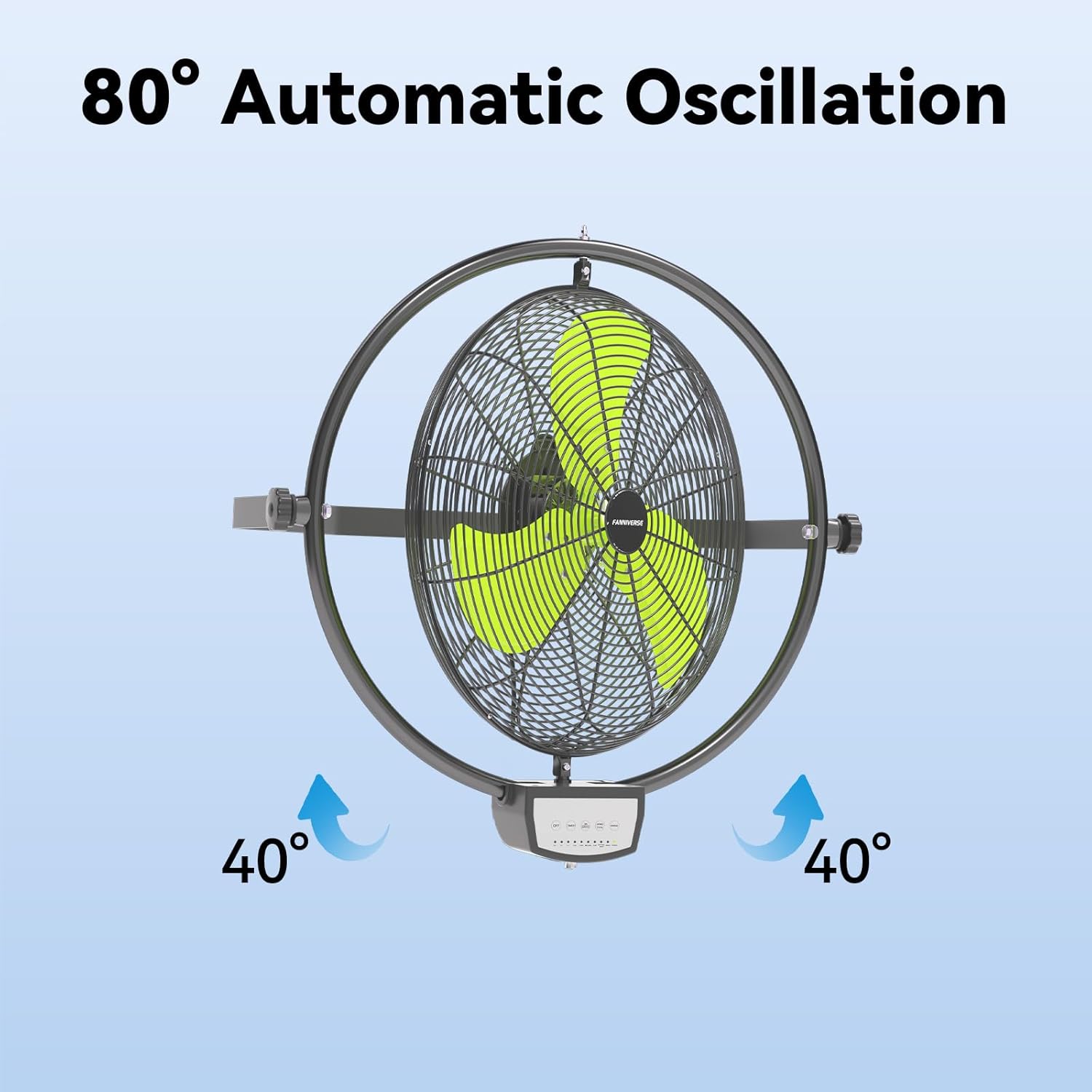 20 Inch Wall Metal Fan Pro Series Remote Control, High Velocity Wall Mount Fans for Commercial, Residential, Warehouse, Covered Patio, Shop, Garage, Barn 3 Speed 5200 CFM UL Safety Listed