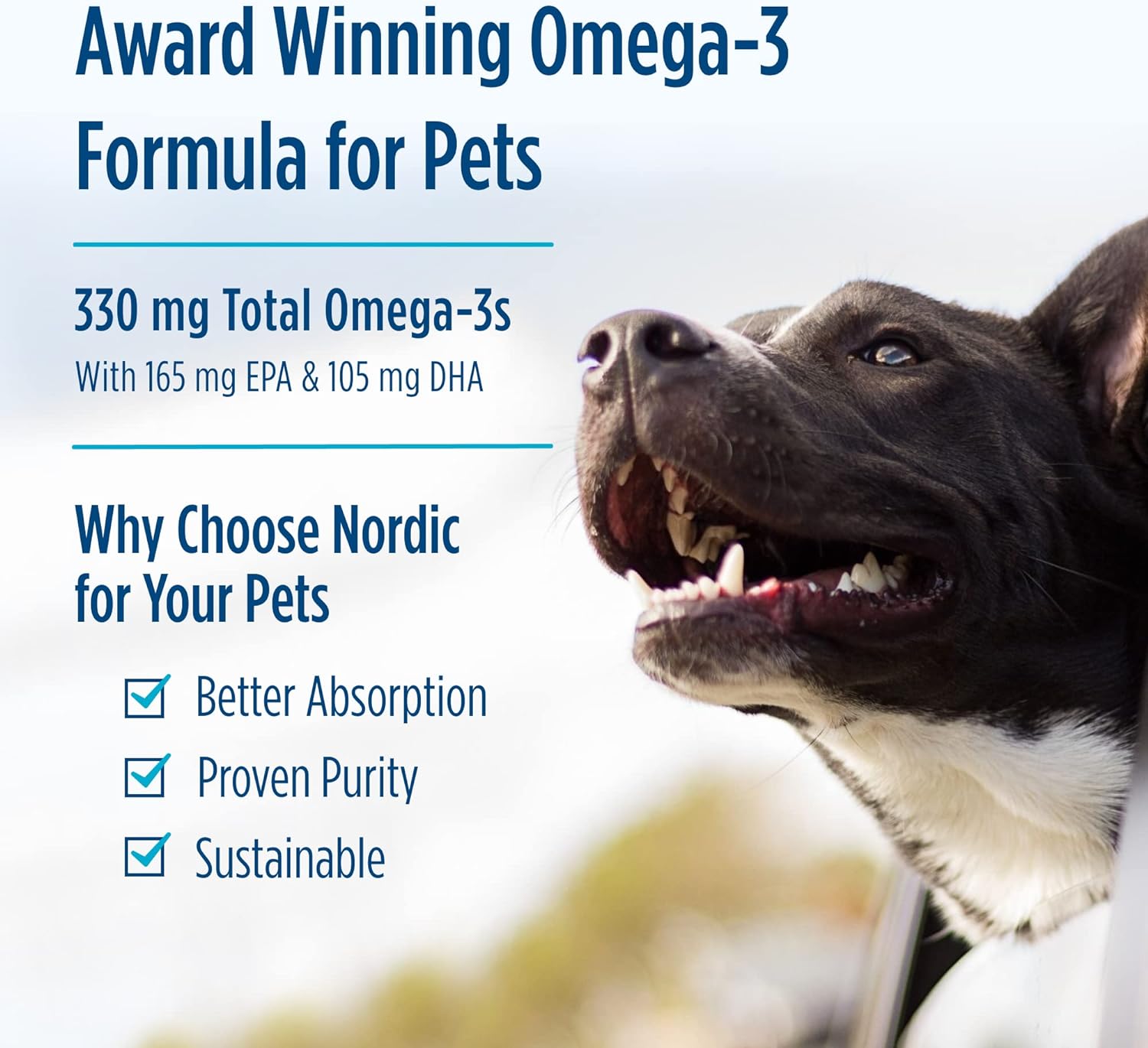 Nordic Naturals Omega-3 Pet, Unflavored - 90 Soft Gels - 320 mg Omega-3 Per Soft Gel - Fish Oil for Dogs with EPA & DHA - Promotes Heart, Skin, Coat, & Immune Health