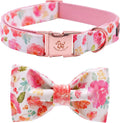 Elegant little tail Dog Collar with Bow, Cotton & Webbing, Bowtie Dog Collar, Adjustable Dog Collars for Small Medium Large Dogs and Cats
