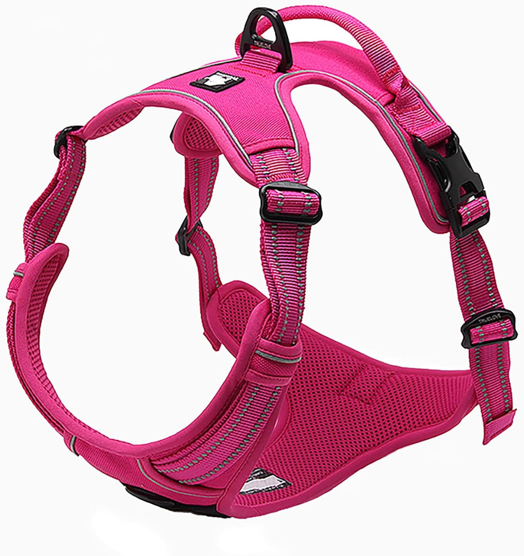TRUE LOVE Truelove Adjustable No-Pull Dog Harness Reflective Pup Vest Harnesses Comfortable Control Brilliant Colors TLH5651(Fushcia,XS)