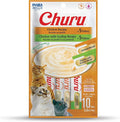 INABA Churu Cat Treats, Grain-Free, Lickable, Squeezable Creamy Purée Cat Treat/Topper with Vitamin E & Taurine, 0.5 Ounces Each Tube, 10 Tubes Total/Two Flavors, Chicken Variety