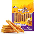 Jungle Calling Collagen Sticks for Dogs, Chicken Flavored Chews, Long Lasting Rawhide Alternative Treats for Small Medium Dog, Healthy Chew Bones, 5 Inch, About 37 Sticks Per Bag