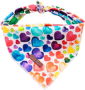 Lionet Paws Valentine's Dog Bandana,Fabric Love Dogs Kerchief for Small Medium Dogs,Dog Triangle Cotton Scarf for Girl Boy