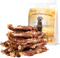 Dog Jerky Treats Triple Flavor Chicken Duck Wrapped Cod Twisted Sticks 5'', Rawhide Free Grain Free Dog Training Snacks Chews for Small Medium Large Dogs, 10.6 oz