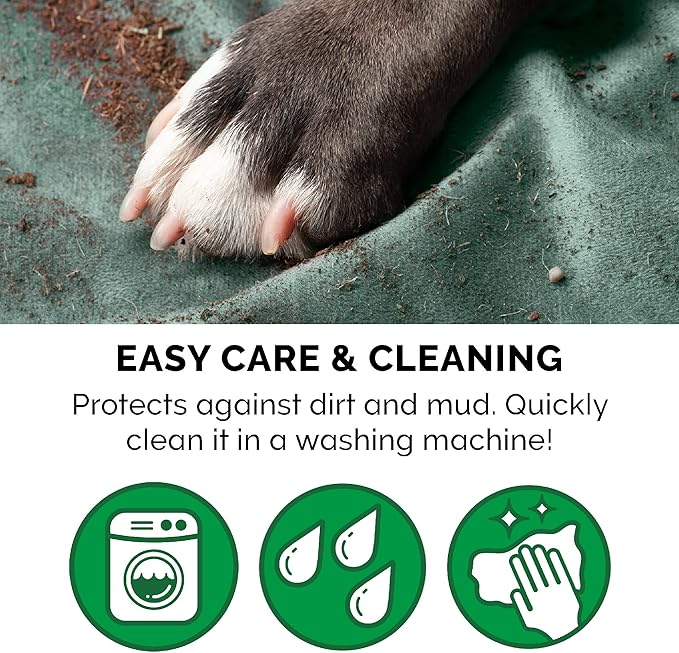 Furhaven Waterproof Throw Blanket for Dogs & Indoor Cats, Washable - Two-Tone Luxe Velvet Dog Blanket - Celadon Green, Extra Large/XL