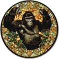 Lygond Metal Gorilla Sign - Stained Glass, 12x12 Inches
